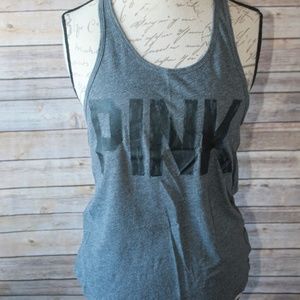 PINK Grey Lace Back Tank
